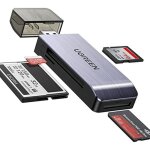 Lecteur de carte usb 3. 0 - ugreen - adaptateur sd micro sd tf ms cf - aluminium - gris