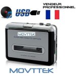 Lecteur cassette - movttek - convertisseur mp3 - couleur argent - alimentation usb - 2 piles aa