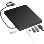 Lecteur cd / dvd externe graveur dvd / cd externe usb 3. 0 et type - c avec lecteur de carte sd / tf ...