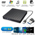 Lecteur cd dvd externe usb 3. 0 - yikxiulf - graveur cd - noir - windows / mac