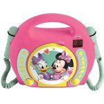 Lecteur cd karaok portable minnie - lexibook - pour enfants  partir de 3 ans - 2 microphones - affichage ...
