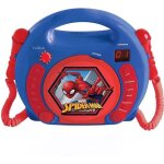 Lecteur cd karaok spiderman - lexibook - 2 micros inclus - bleu - enfant