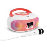 Lecteur cd radio fm karaok bluetooth enfant micro et effets lumineux - poste portable poigne - alimentation ...