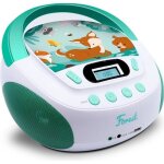 Lecteur cd enfant forest mp3 port usb aux - in prise casque - poste portable avec poigne transport - ...
