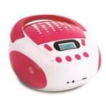Lecteur cd mp3 pop pink avec port usb - blanc et rose