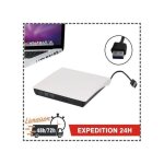 Lecteur graveur dvd cd externe usb 3. 0 ultra slim portable - graveur lecteur externe drive dvd rom cd ...