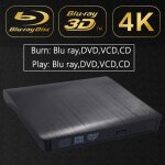 Lecteur optique externe noir usb 3. 0 bd - rom blu - ray 4k 3d cd - vcd - dvd graveur pour ordinateur ...
