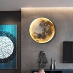Led applique murale lune avec tlcommande lampe murale intrieur dimmable lampe de chevet ronde acrylique ...