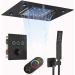Led colonne de douche encastre noir thermostatique 38?systme de douche de tte 49 x 35 cm carre en ...