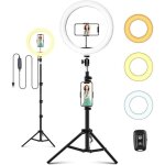 Led ring light avec trepied anneau lumineux 10 selfie ring light avec telecommande wireless pour maquillage ...