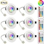 Led spots encastrables orientable gu10 ampoule rgb couleur changement lampe blanc chaud 6w de plafond ...