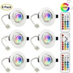 Led spots encastrables orientable gu10 ampoule rgb couleur changement lampe blanc chaud 6w de plafond ...