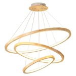 Led suspension modern lampe plafond design luster 3 anneau bois pendante dcorative hauteur rglable ...