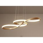 Led suspensions moderne lustre dor design forme de note musicale circulaire vague en mtal et acrylique ...