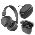 Ledwood happy geek - pack cadeau 3 en 1 - ecouteurs sans fil intra auriculaire - casque bluetooth - enceinte ...