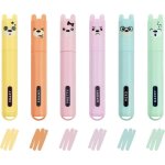 Legami teddys style lot de 6 mini surligneurs ? jaune pche rose lilas bleu clair vert clair ? pour un ...