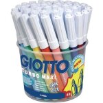 Feutre - giotto - turbo maxi - pointe bloque large 5. 5 mm - lot de 48