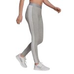 Leggings - adidas - 3 stripes - medium grey heather - white - femme - confortable et extensible