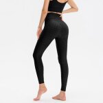Legging de compression femme taille haute scher rapide fitness stretch couleur unie