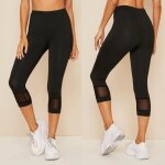 Leggings femmes vider splice tight fitness leggings yoga pantalon court pantalon a4506