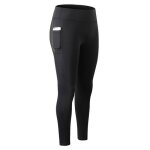 Legging de sport femme insfity pantalon yoga collant avec poches fitness gym pilates taille haute - noir ...