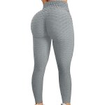 Legging de sport femme taille haute pantalon de sport moulant pour yoga fitness gym grande taille(gris) ...