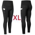 Legging de sudation femme - taille haute minceur avec poches - noir - fitness - xl