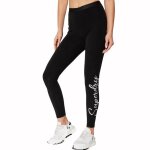 Legging superdry femme scripted graphic noir coton
