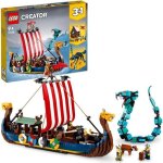 Lego� 31132 creator 3 - en - 1 le bateau viking et le serpent de midgard jouet transformable en maison ...