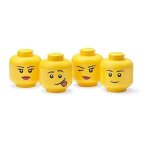 Accessoire de rangement - lego - lot de 4 mini t�tes - jaune - multicolore - plastique