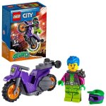 Lego� 60296 city stuntz la moto de cascade roue arri�re � r�trofriction avec minifigure cascadeur jouet ...