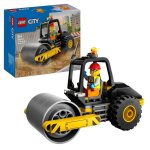 Lego 60401 city le rouleau compresseur de chantier maquette de jouet de camion avec minifigurines douvrier ...