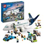 Lego city 60367 l?avion de ligne jouet avec bus de laroport remorqueur camion  bagages et 9 minifigurines ...