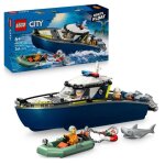 Lego city 60456 la course - poursuite en bateau de police - jouet pour garon ds 6 ans