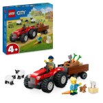 Lego city 60461 tracteur agricole rouge avec remorque et moutons - jeu pour enfants 4 ans