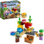 Lego minecraft 21164 le rcif corallien jouet avec figurines dalex un zombie et une pe