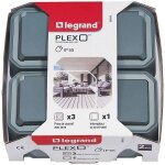 Legrand lot de 1 interrupteur ou va - et - vient et 3 prises de courant étanches plexo - gris Legrand lot de 1 interrupteur ou va - et - vient et 3 prises de courant étanches plexo - gris