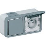 Legrand interrupteur plexo avec prise - 2 phases + terre