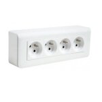 Legrand kit essentiel mosaic 4 prises de courant + support + cadre saillie Legrand kit essentiel mosaic 4 prises de courant + support + cadre saillie