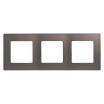 Plaque dcorative - legrand - nilo - marron - finition cacao - 3 postes - entraxe 71mm