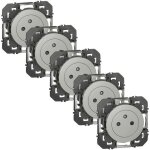 Legrand - prise 2 p + t surface alu composable dooxie