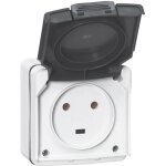 Legrand prise de courant 2p + t 20a étanche ip55 plexo gris Legrand prise de courant 2p + t 20a étanche ip55 plexo gris