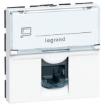 Legrand prise rj 45 informatique - t�l�phone 2 modules mosaic blanc avec enjoliveur blanc