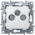 Legrand prise tv - fm - sat nilo blanc avec enjoliveur finition clat