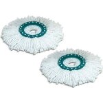 Leifheit 52094 lot de deux ttes de rechange pour balai mop combi - twist plastique blanc taille unique ...