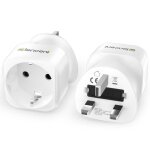 Lencent 2x adaptateur prise anglaise[2colis]adaptateur de voyage france / europe vers uk / angleterre ...
