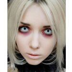 Lentilles fantaisies - blanc - white out - 1 jour (sans correction)