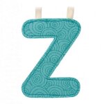 Lettre d�corative - lilliputiens - lettre z - tissu mixte - couleur bleue - hauteur 9. 5 cm