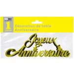 D�coration de table - surprisez vous - lettre dor�e joyeux anniversaire - 19cm - plastique - mixte