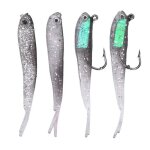 Leurre de pche - omabeta - 20 pices - souple gris - hameons inclus - pche carnassier